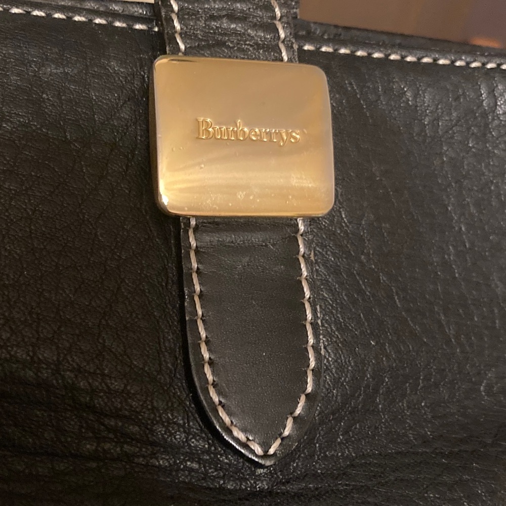Burberrys London Calfskin Pebbled Leather Tote w/Nova Check Interior Vintage EUC - Picture 2 of 13
